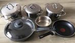 Gebruikte pannenset, Huis en Inrichting, Keuken | Potten en Pannen, Ophalen, Rvs, Pannenset