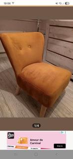 Mosterdgele fauteuil - Zo goed als nieuw, Huis en Inrichting, Fauteuils, Ophalen of Verzenden, Zo goed als nieuw, Hout, Retro