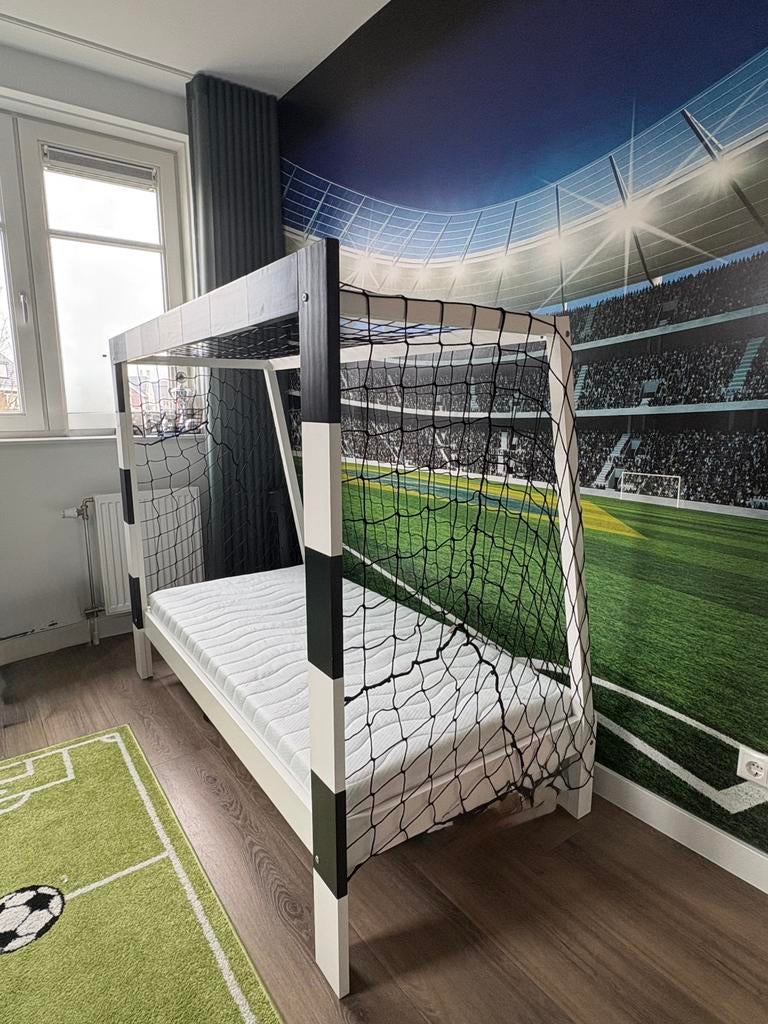 Voetbal doel kinder bed, Huis en Inrichting, Slaapkamer | Bedden, Ophalen, Eenpersoons, Nieuw, 190 cm of minder