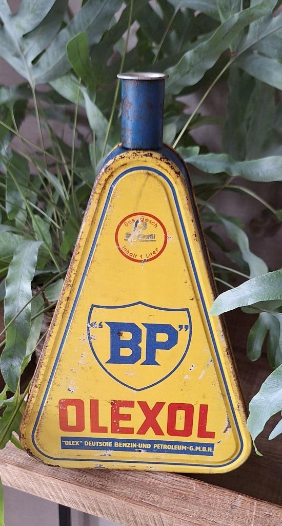 Antiek verzamelwaardig BP Olexol olieblik️️⛽️, Verzamelen, Merken en Reclamevoorwerpen, Gebruikt, Verpakking, Ophalen of Verzenden