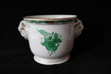Vintage Herend Apponyi groen bloempot c 1960 beschikbaar voor biedingen