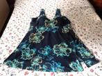 Zwart badpak jurk  met blauw witte bloemen Maat 56, Verzenden, Zwart, Badpak, BPC