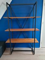 Moderne (boeken)kast van hout/staal, Ophalen, Gebruikt