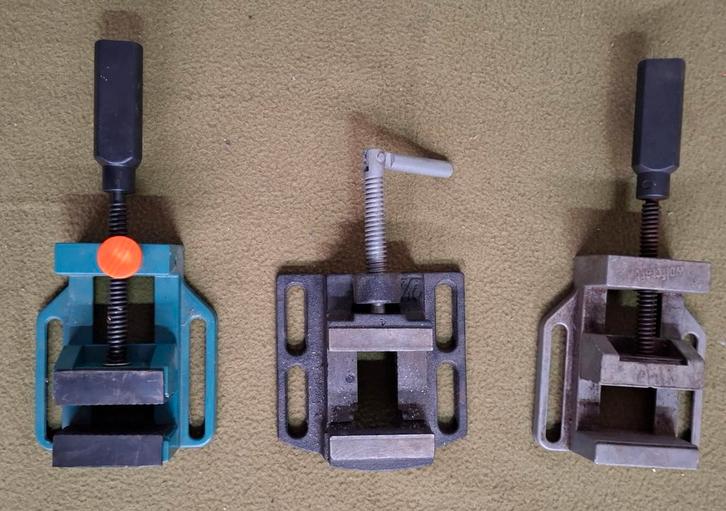 3 x machineklem / bankschroef, Hobby en Vrije tijd, Elektronica-componenten, Gebruikt, Ophalen of Verzenden