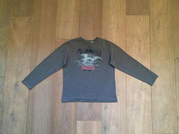 IZGS: grijze longsleeve met dinosaurus opdruk; mt 152