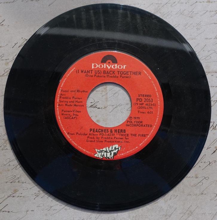 peaches & herb - back together, Cd's en Dvd's, Vinyl Singles, Gebruikt, Single, 7 inch, Ophalen of Verzenden