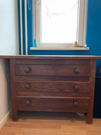 Massief Houten Ladekast - 3 Lades, Ophalen, Gebruikt, 100 tot 150 cm, 3 of 4 laden