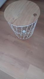 Bijzet tafeltje/   draad mand   zgan  40x 40, 45 tot 60 cm, Minder dan 55 cm, Metaal of Aluminium, Rond