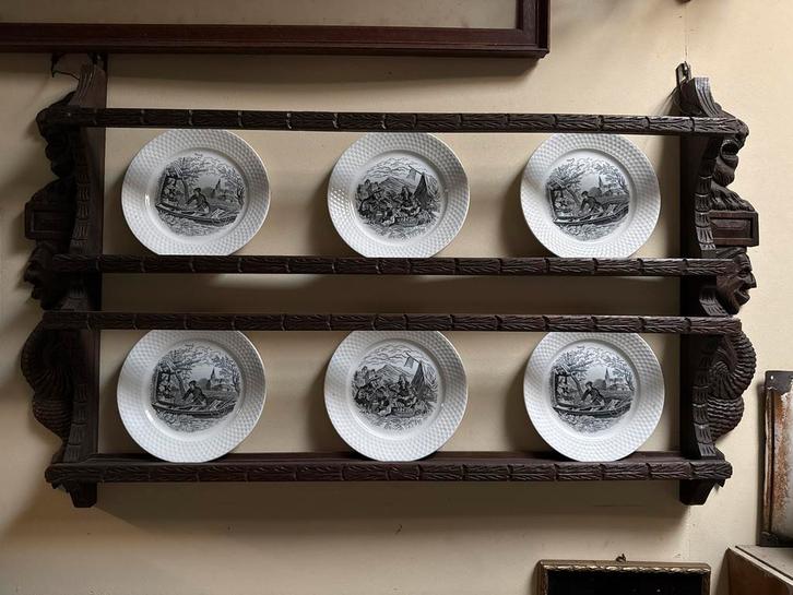 Antieke Borden met Wandrek, Antiek en Kunst, Antiek | Wandborden en Tegels, Ophalen of Verzenden