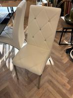 Eetkamerstoel Leerlook Diamond Wit Showmodel, Ophalen, Wit, Nieuw, Stof