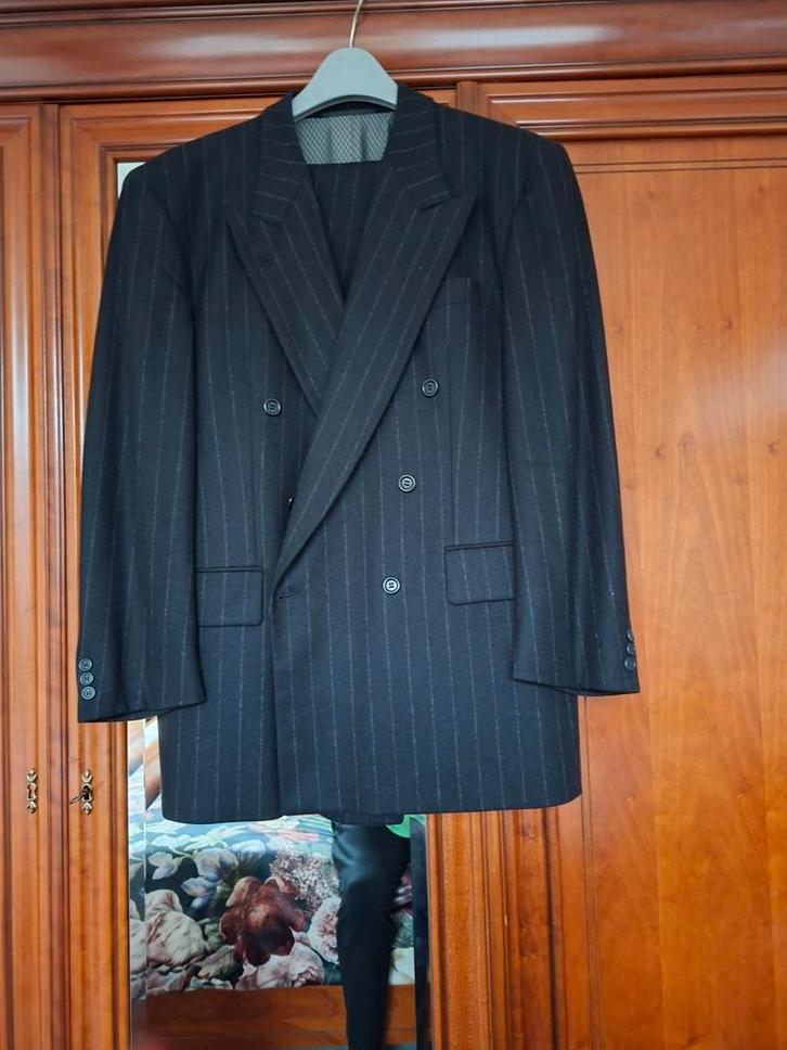 Society Shop herenkostuum, zwart gestreept, maat 52, Kleding | Heren, Kostuums en Colberts, Zo goed als nieuw, Maat 52/54 (L)