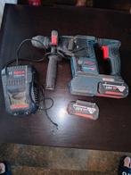 Bosch klopboor machine met 2 accu's en lader, Ophalen, Boor- en/of Breekhamer, Klopboormechanisme, Gebruikt