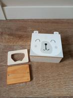 Houten bewaardoosje met berenprint + echolijstje, Ophalen of Verzenden, Zo goed als nieuw, Overige typen