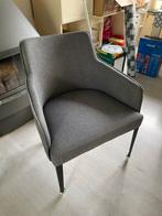 4 Grijze Eetstoelen met Wieltjes, Huis en Inrichting, Stoelen, Ophalen, Zo goed als nieuw, Vier, Stof