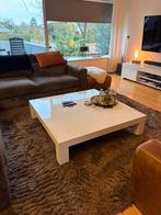 Salontafel en tv meubel wit hoogglans., Ophalen, Overige materialen, Gebruikt, Vierkant