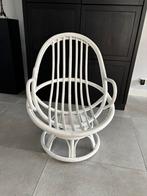Draaistoel, Huis en Inrichting, Stoelen, Ophalen, Gebruikt, Wit, Riet of Rotan