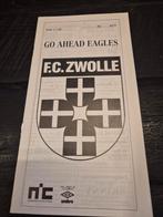 FC ZWOLLE - GO AHEAD EAGLES, Ophalen of Verzenden, Zo goed als nieuw, Overige binnenlandse clubs, Poster, Plaatje of Sticker