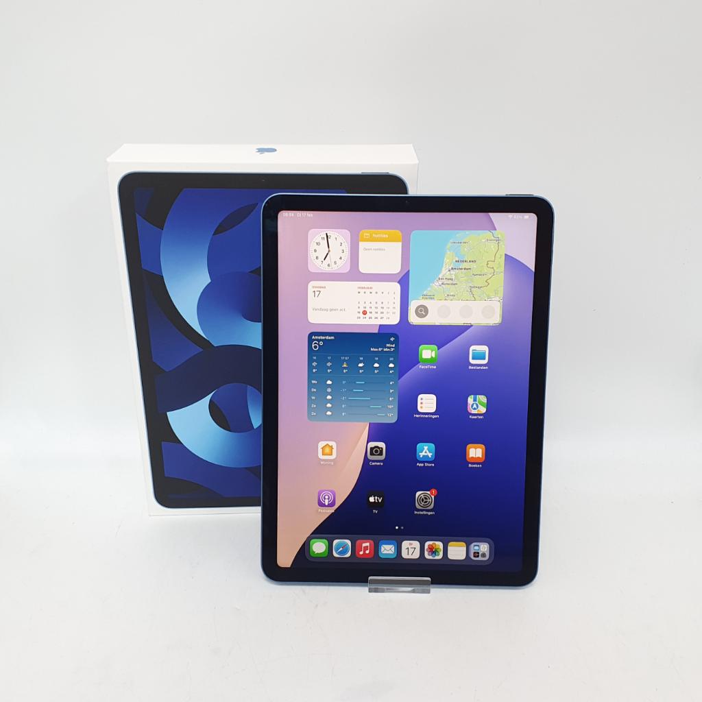 iPad Air 2022 (5e Generatie) WiFi 64GB Compleet ZGAN!, Computers en Software, Tablet-hoezen, Zo goed als nieuw, Bescherming voor- en achterkant