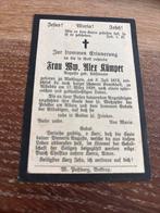 frau Alex Kümper Köllmann 1873 Mettingen 1929 Alsted, Ophalen of Verzenden, Bidprentje