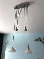 hanglamp met witte kelkjes, Huis en Inrichting, Lampen | Hanglampen, Zo goed als nieuw, Strak, Ophalen, Glas