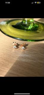 Oorsteker 14 krt goud en briljant, Sieraden, Tassen en Uiterlijk, Oorbellen, Ophalen of Verzenden, Zo goed als nieuw, Met edelsteen