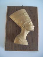 3D Nefertiti Silhouet op Hout - Goud - 8 x 11 cm hoog - zgan, Ophalen of Verzenden, Zo goed als nieuw, Mens