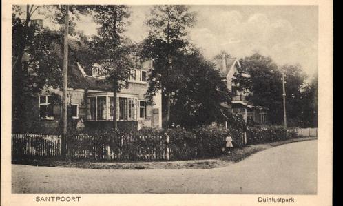Santpoort (N.H.), Straatgezicht Duinlustpark, gelopen 1922, Verzamelen, Ansichtkaarten | Nederland, Gelopen, Noord-Holland, 1920 tot 1940