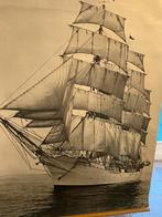 zwart-witfotografie van een Engels zeilschip, Hobby en Vrije tijd, Modelbouw | Boten en Schepen, Ophalen, Zo goed als nieuw
