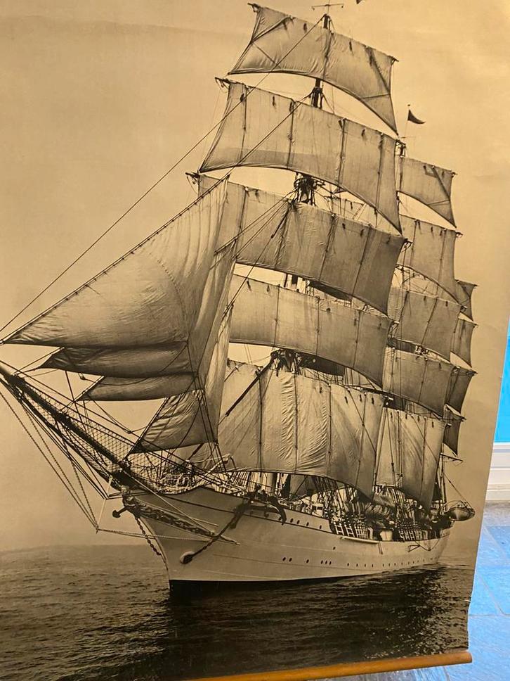 zwart-witfotografie van een Engels zeilschip, Hobby en Vrije tijd, Modelbouw | Boten en Schepen, Zo goed als nieuw, Ophalen