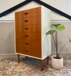 Svensk Möbelindustri Vintage Ladekast, Ophalen, Overige materialen, 5 laden of meer, Retro highboard midboard vintage