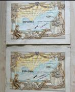 Diploma’s en penning voor coupeuse Parijsche Coupe uit 1943, Ophalen of Verzenden