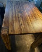 Hoge tafel met eventueel 4 krukken donkergroen, Ophalen of Verzenden, Zo goed als nieuw, Rechthoekig, 50 tot 100 cm