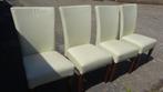4 Eethoekstoelen Van Kunstleer In Creme Kleur., Huis en Inrichting, Ophalen, Overige kleuren, Leer, Zo goed als nieuw