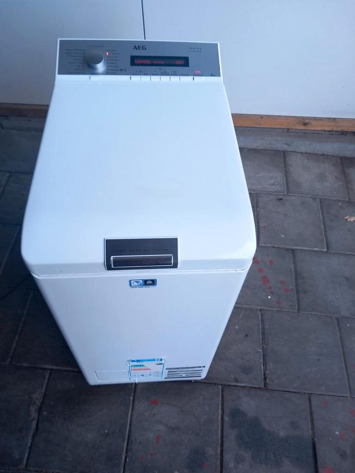 Bovenlader Aeg, Witgoed en Apparatuur, Wasmachines, Zo goed als nieuw, Bovenlader, 6 tot 8 kg, 85 tot 90 cm, 1200 tot 1600 toeren