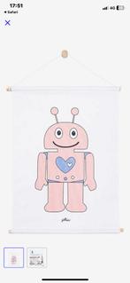 Jollein Canvas Katoen Poster Robot Roze Nieuw met prijskaart, Nieuw, Ophalen of Verzenden, Wanddecoratie