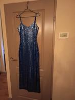 Mooie galajurk met blauwe pailletten - Maat 38/40, Maat 38/40 (M), Blauw, Ophalen of Verzenden, Onder de knie