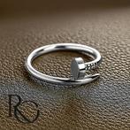 Zilveren Nail ring Spijker ring- 925 zilver, Sieraden, Tassen en Uiterlijk, Nieuw, Ophalen of Verzenden, 17 tot 18, Dame
