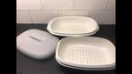 Tupperware groentestomer serveerwonder ovaal gaarschaal, Schaal, Gebruikt, Ophalen of Verzenden, Wit