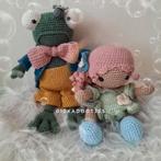 Nieuwe zelfgehaakte knuffel. Lief meisje, elfje en kikker., Kinderen en Baby's, Speelgoed | Knuffels en Pluche, Ophalen of Verzenden