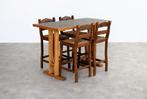 vintage bartafel met stoelen | eettafel | barkrukken | jaren, Gebruikt, Timbeije@hotmail.com, Ophalen of Verzenden, Lemmer