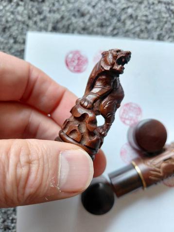 Antieke Chinese koreaans Kanji  zegel met tijger beschikbaar voor biedingen