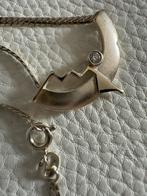 M185/Zilveren Bijzonder Model ketting met Zirkonia, Gebruikt, Verzenden, X, Zilver