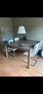 Eiken eettafel, Ophalen, Gebruikt, Vijf personen of meer, 100 tot 150 cm