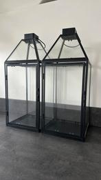 2 zwarte lantaarns, Ophalen, 25 tot 50 cm, Zwart, Zo goed als nieuw