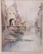 antiek aquarel schilderij van J van Couver (H.Koekkoek), Ophalen of Verzenden