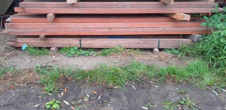 Hardhouten palen 6 x 6 cm / 24 x 300 cm gepunt, Tuin en Terras, Palen, Balken en Planken, Nieuw, Palen, 250 cm of meer, Hardhout