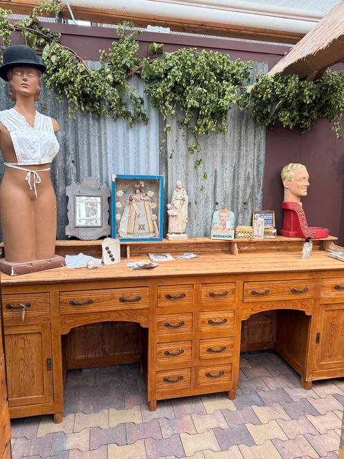 Authentiek Frans badkamer meubel van oud grenen, Antiek en Kunst, Curiosa en Brocante, Ophalen