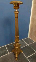 Zeer oude (uit circa 1800) barokke heilige bronzen kandelaar, Ophalen, Koper of Brons