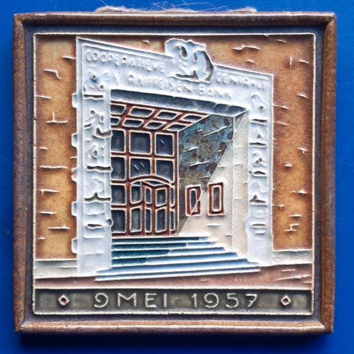 Porceleyne Fles 1957 opening RABO bank kantoor Utrecht (2), Antiek en Kunst, Antiek | Wandborden en Tegels, Ophalen of Verzenden