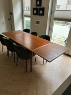 Vintage jaren 60 Deense uitschuiftafel, Huis en Inrichting, Ophalen of Verzenden, Zo goed als nieuw